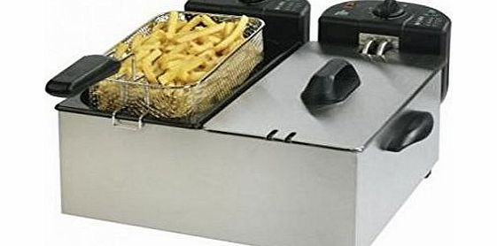 Efbe Schott F27M Stainless Steel Double Deep Fat Fryer, 1 Year Warranty, 6 Litre