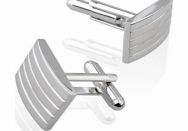 Pair Silver Pure Metal Cufflinks Cuff Links Mens Dress