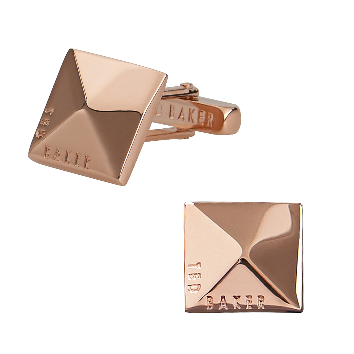 Ted Baker Gold Logo Square Cufflinks