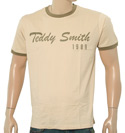 Beige T-Shirt with Printed Logo