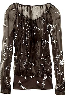 Temperley Granada silk print top