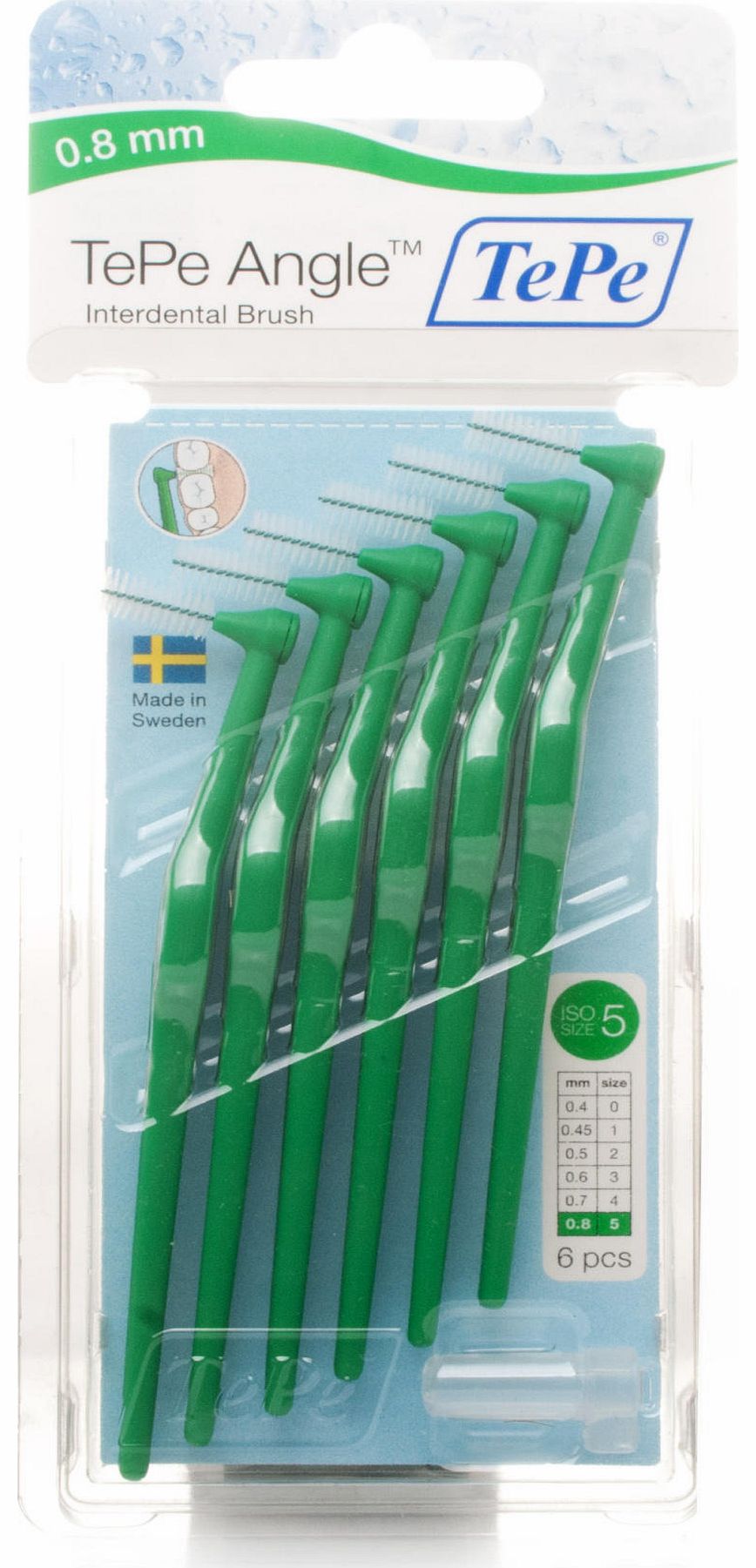 Angled Interdental Brush Green