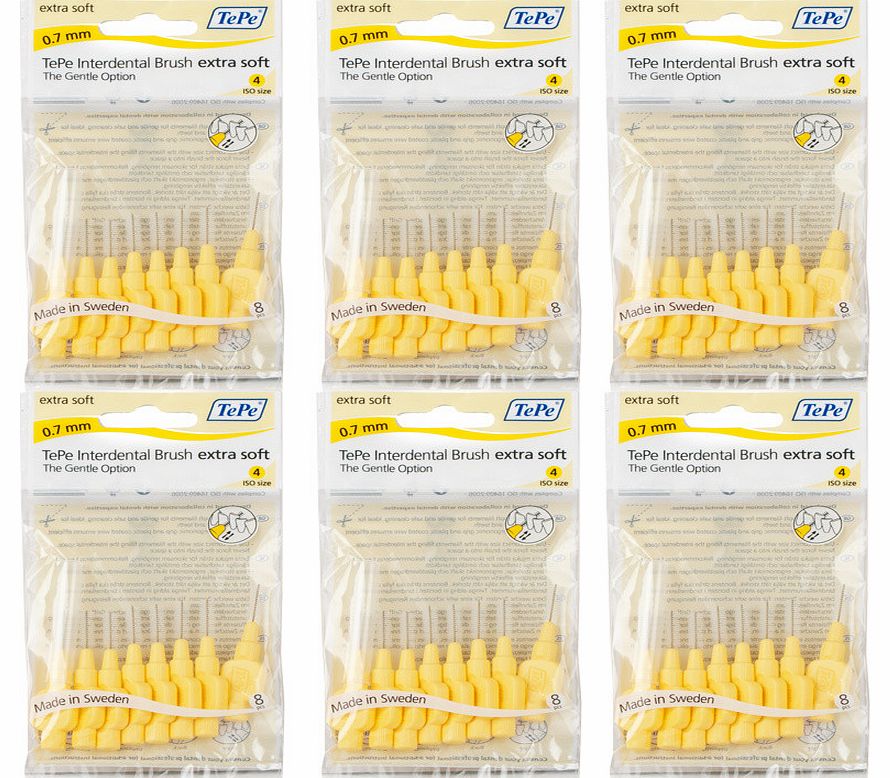 Intedental Brushes 6 Pack 8 Brushes Soft