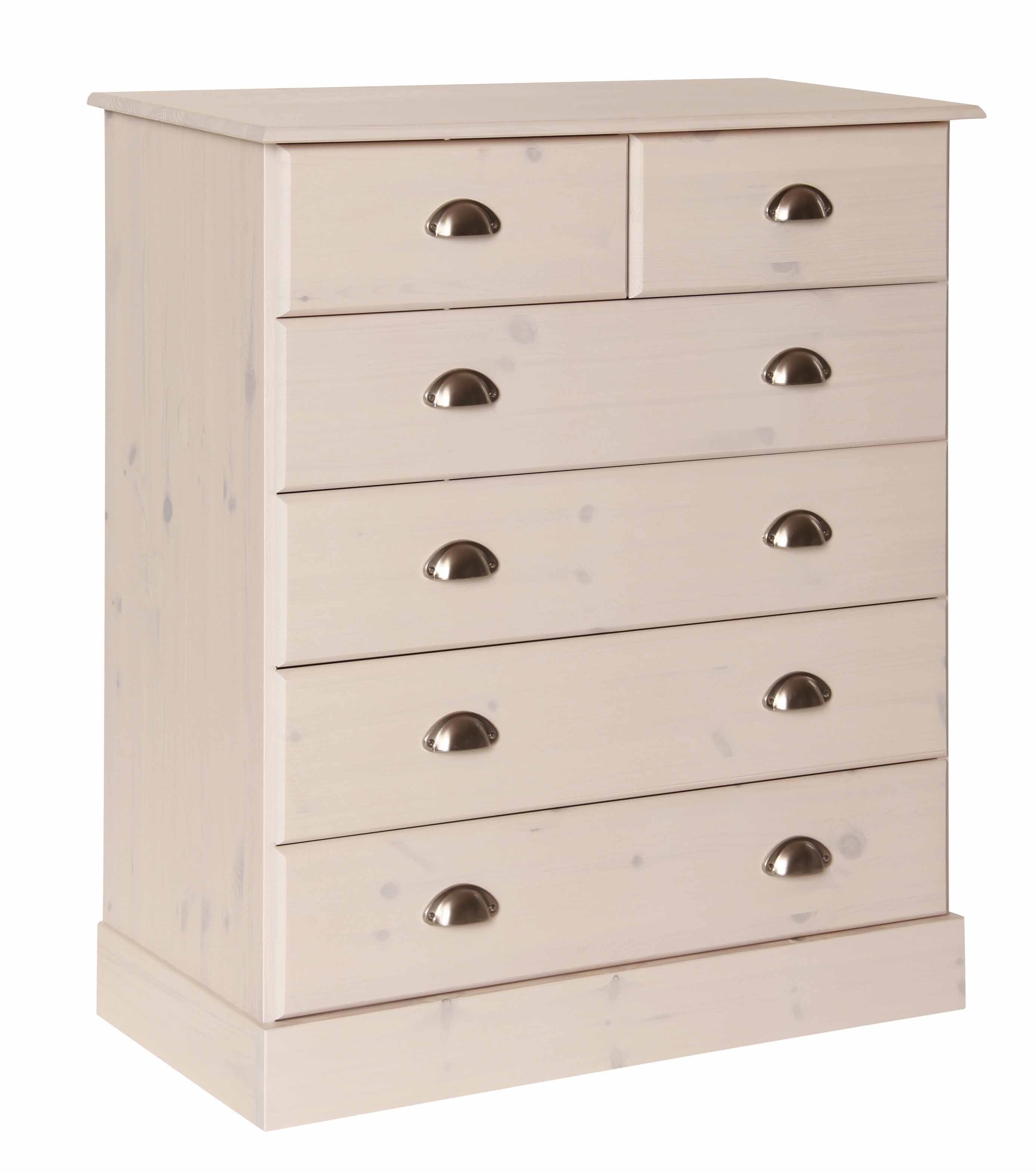 Pine White Wash 2+4 Drawer Chest