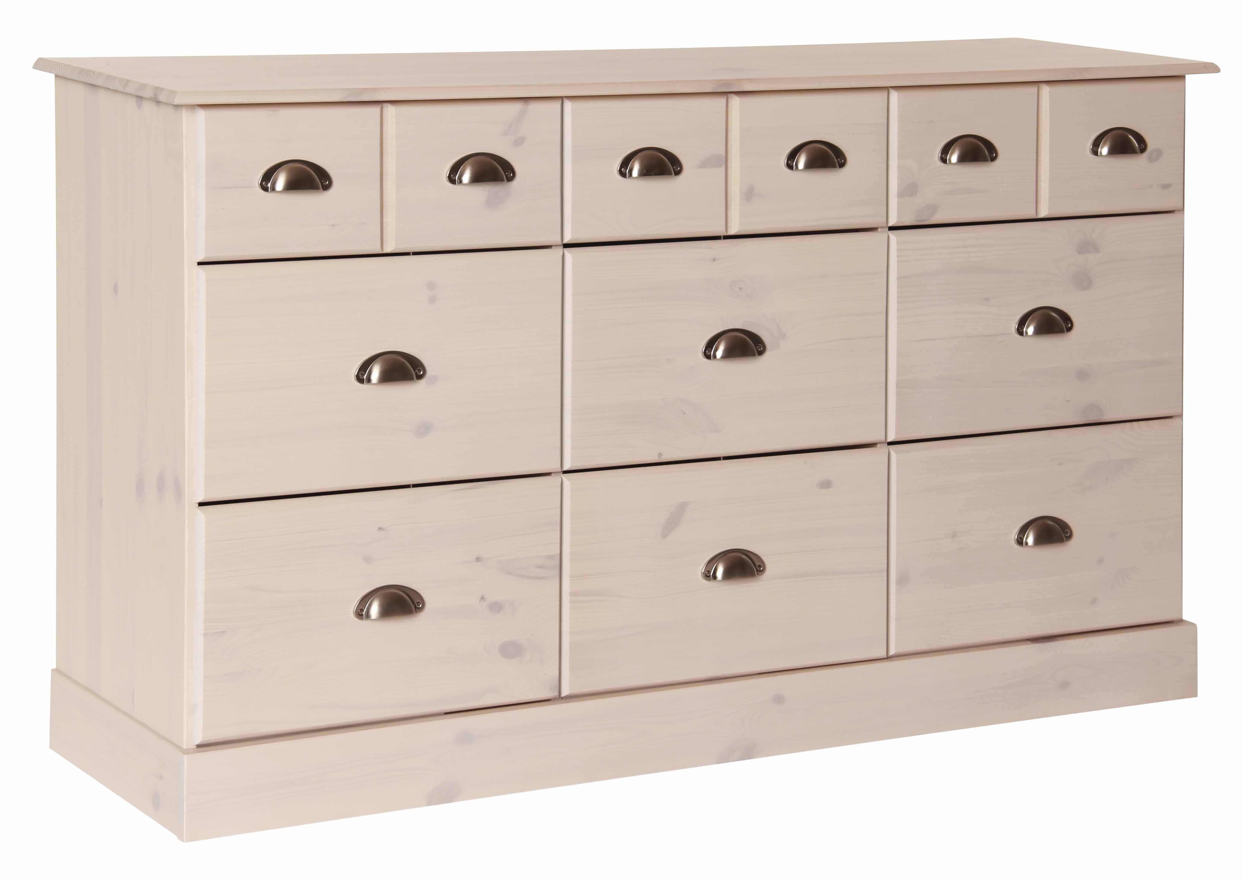 Pine White Wash 3+6 Drawer Chest