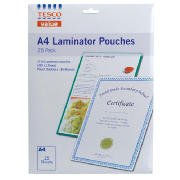 Tesco A4 Laminate Pouches 25Pk