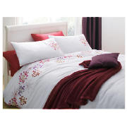 Anise White Embroidered Duvet Set, Kingsize