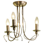 Candelabra Ceiling Fitting 3 Light Antique