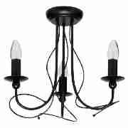 Candelabra ceiling fitting 3 light black