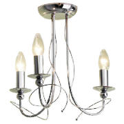 Candelabra Ceiling Fitting 3 Light Chrome