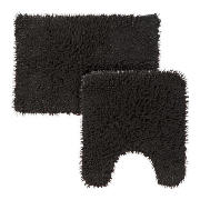 Chenille Bath Mat & Pedestal Mat, Black