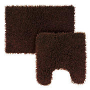 Chenille Bath Mat & Pedestal Mat, Chocolate