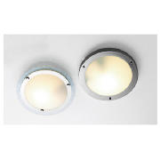 Chrome Flush Bathroom Ceiling Light With