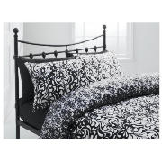 tesco Damask Single Duvet Set, Black