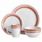 Handpainted Dinnerset 12pce Red