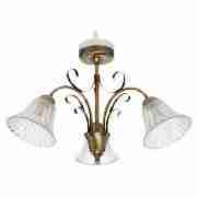 Kasaka 3 Light Ceiling fitting antique brass