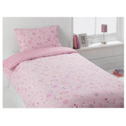 Tesco Kids Funky Spots and Reversible Pink Duvet