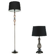 Maddox Floor and Table Lamp Smokey set