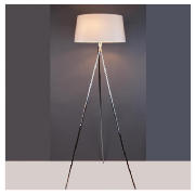 Tesco Metal tripod with white shade Floor lamp