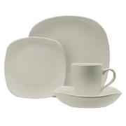 Mono square Dinnerware Set 16 piece, Cream