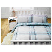 Tesco Pastel Check Print Duvet Set Double, Pastel