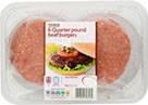 Quarter Pound Beef Burgers (4 per pack -