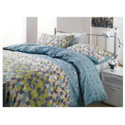 Retro Triangle Print Duvet Set Kingsize,