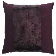 sequin cushion plum 40x40cm