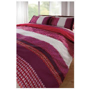 Smith Stripe Print Duvet Set Kingsize, Red