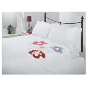 Tropical Applique Duvet Set Double, White