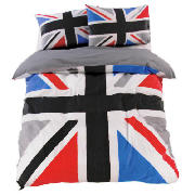 Union Jack Print Double, Black & Grey