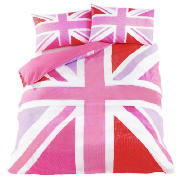 Union Jack Print Double, Hot Pink