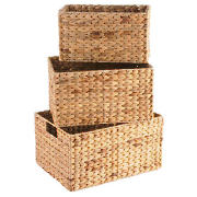 Water Hyacinth Set of 3 Baskets