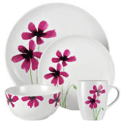 Watercolour Poppy 16pce dinner set