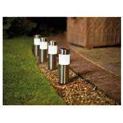 White LED Solar Bollard 20 cm 4pk