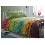 Zig Zag Print Duvet Set Double,