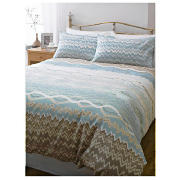 Zig Zag Print Duvet Set Kingsize, Naturals