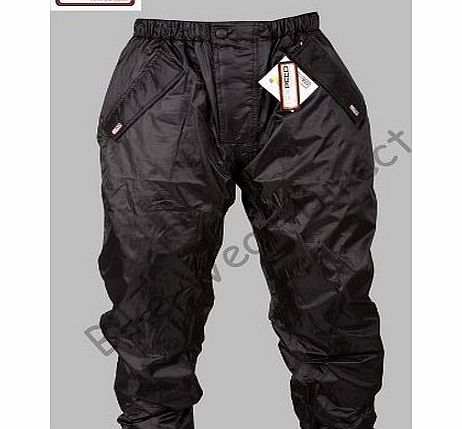 Texpeed New Black Elasticated Waist Waterproof Motorcycle Motorbike Cycle Over Trousers - L