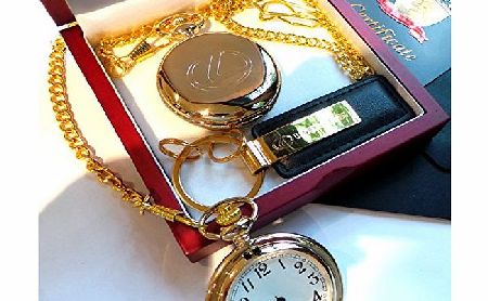 The British Gold Company LEXUS 24K Gold Bar Finished Luxury Lexus Pocket Watch Keyring Designer Key Fob Keychain in Luxurious Case