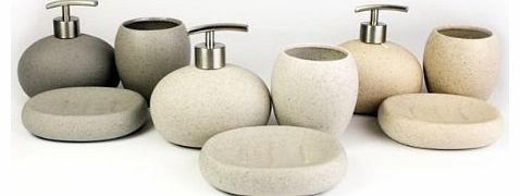 3 PIECE STONE EFFECT BATHROOM SET (Sand)