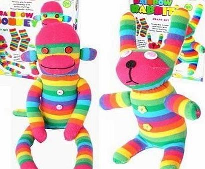 Craft Cupboard Make Your Own Rainbow Sock Monkey Childrens Craft Kit