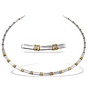 2-Tone Diamond Box Necklace (0.30CT)