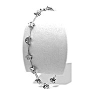 9K White Gold Star and Moon Diamond Bracelet (0.15ct)