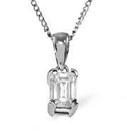 ALICE EMERALD CUT PLATINUM DIAMOND PENDANT 0.33CT G/VS