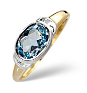 Blue Topaz Ring Blue Topaz 9K Yellow Gold