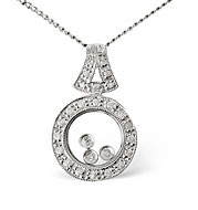 Floating Pendant 0.19CT Diamond 9K White Gold