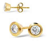 H/Si Stud Earrings 0.30CT Diamond 18KY