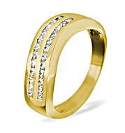 LUCY TWIST 18KY DIAMOND HALF ETERNITY RING 1.00CT G/VS