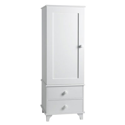 Classic Single Wardrobe 2 Drawers Lilac One Size