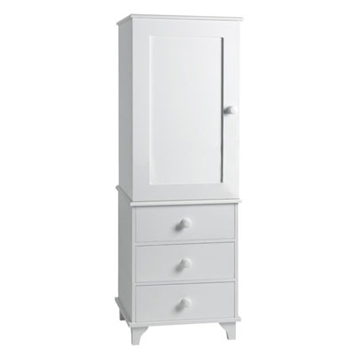 Classic Single Wardrobe 3 Drawers Lilac One Size